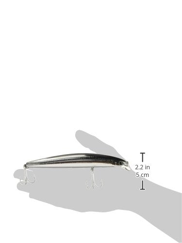 Daiwa Salt Pro Minnow Chrome lure with realistic scales and 3-D eyes to attract strikes.