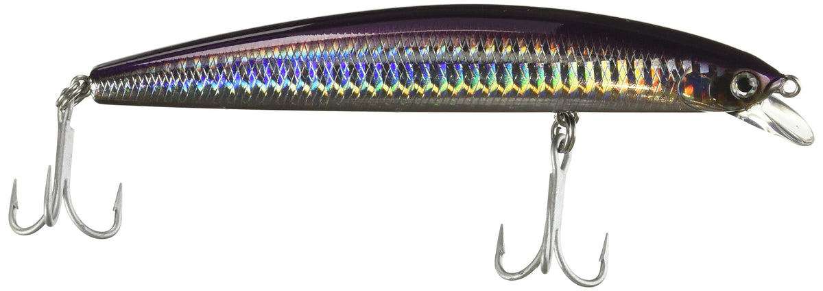Daiwa Salt Pro Minnow purple back silver lure side view for long casts
