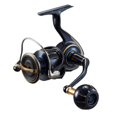 Daiwa Saltiga 4000-H side view highlighting rugged build for saltwater reliability.