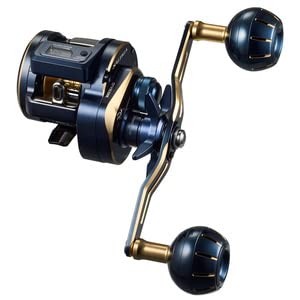 Daiwa Saltiga IC 300L-DH handle closeup showing 5.5-inch grip for smooth winding