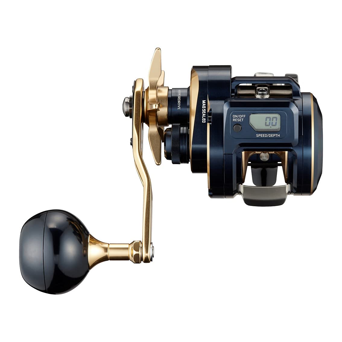 Daiwa Saltiga IC 300L drag dial detail for precise adjustments.