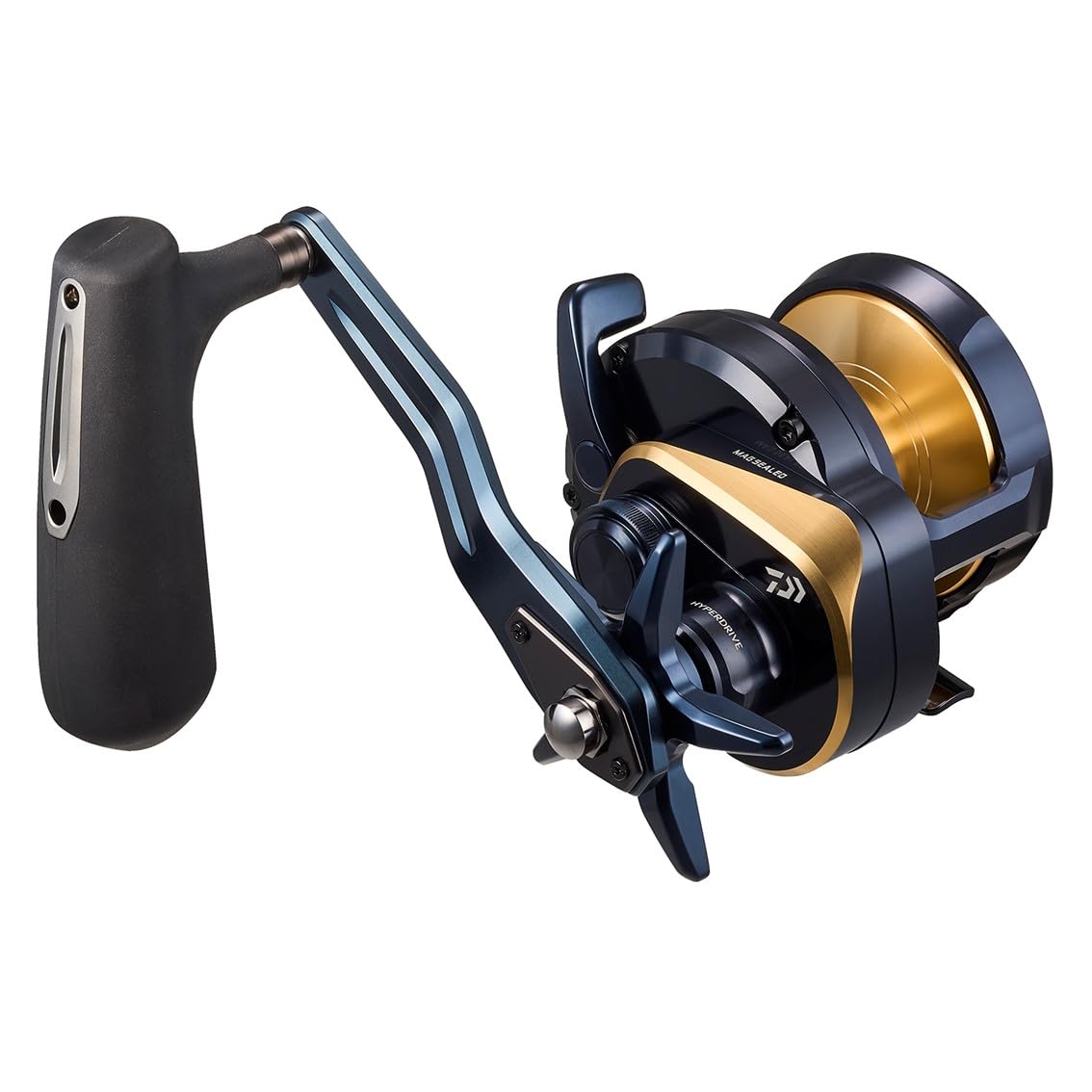 Daiwa Saltiga large-diameter spool enables long, precise line pours.