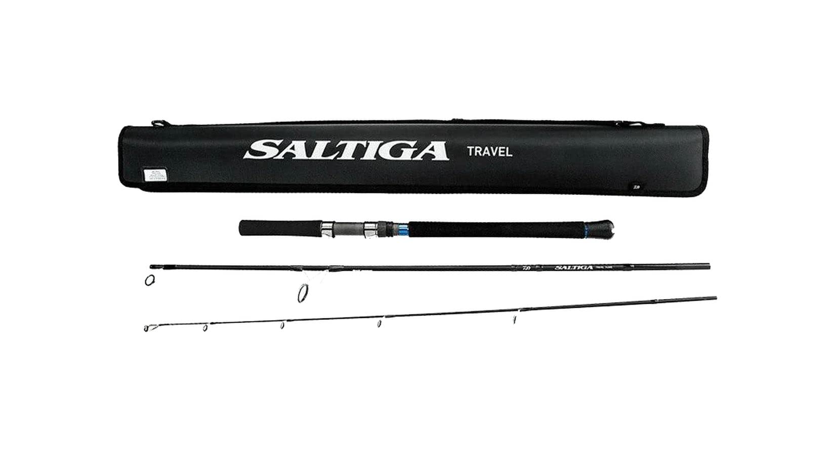 Daiwa Saltiga travel rod with three sections for compact, versatile saltwater fishing on the go.