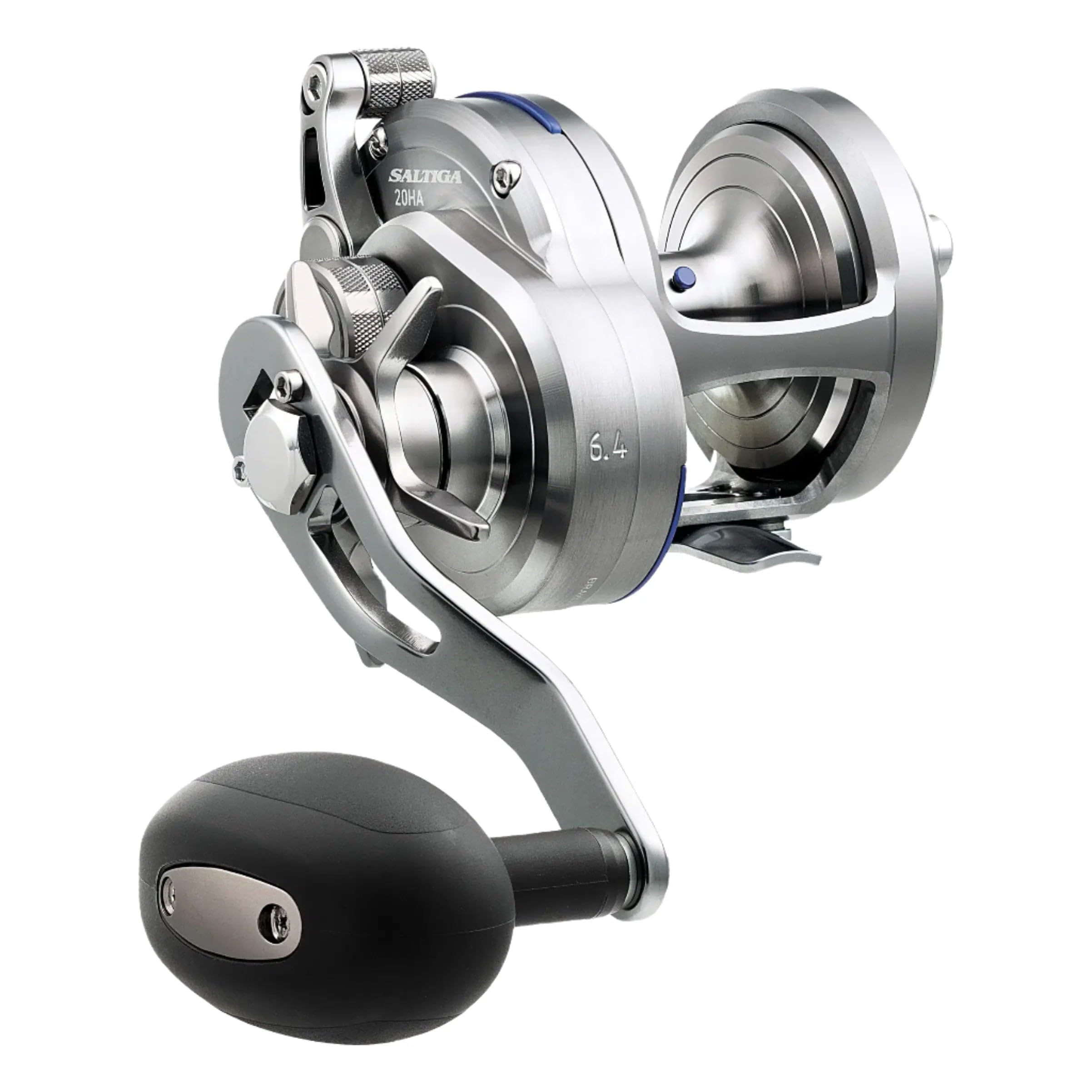 Daiwa Saltiga SASD50HA reel front angle highlighting rugged saltwater build for long casts.