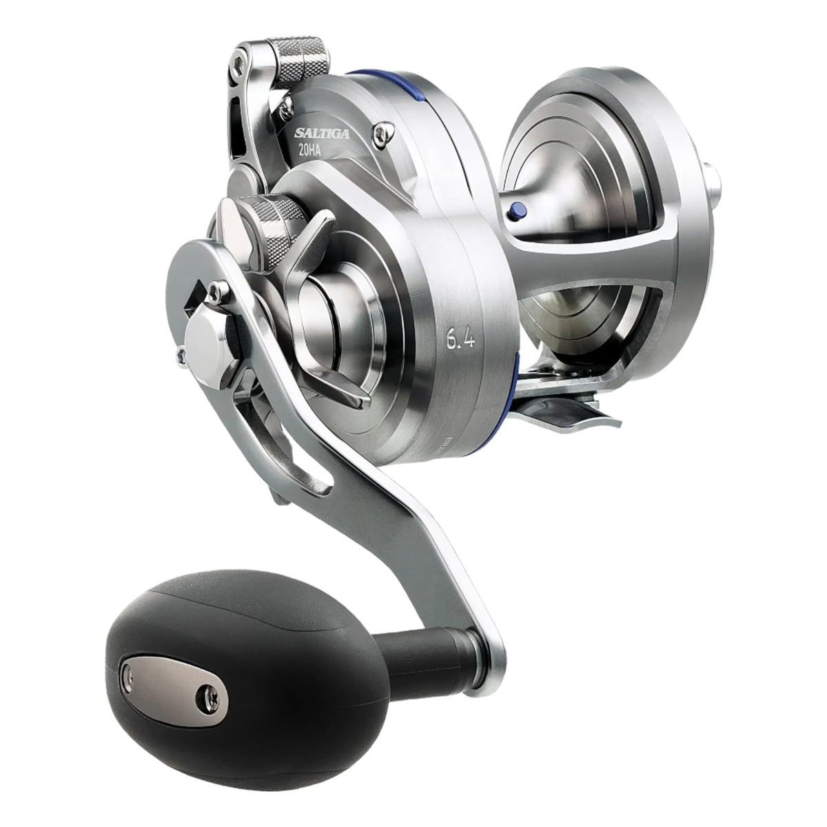 Daiwa Saltiga SASD50HA reel front angle highlighting rugged saltwater build for long casts.