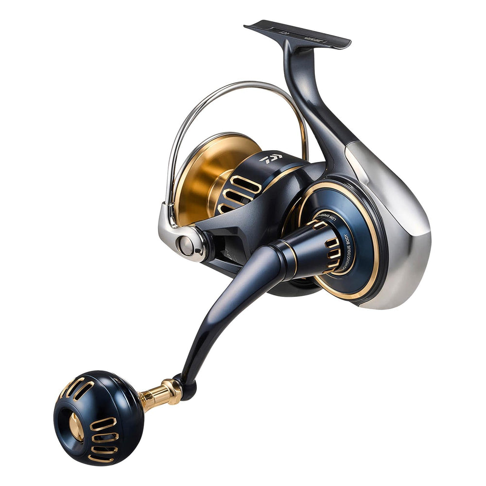 Daiwa Saltiga on boat shot demonstrating ready-for-fight setup against big offshore species.