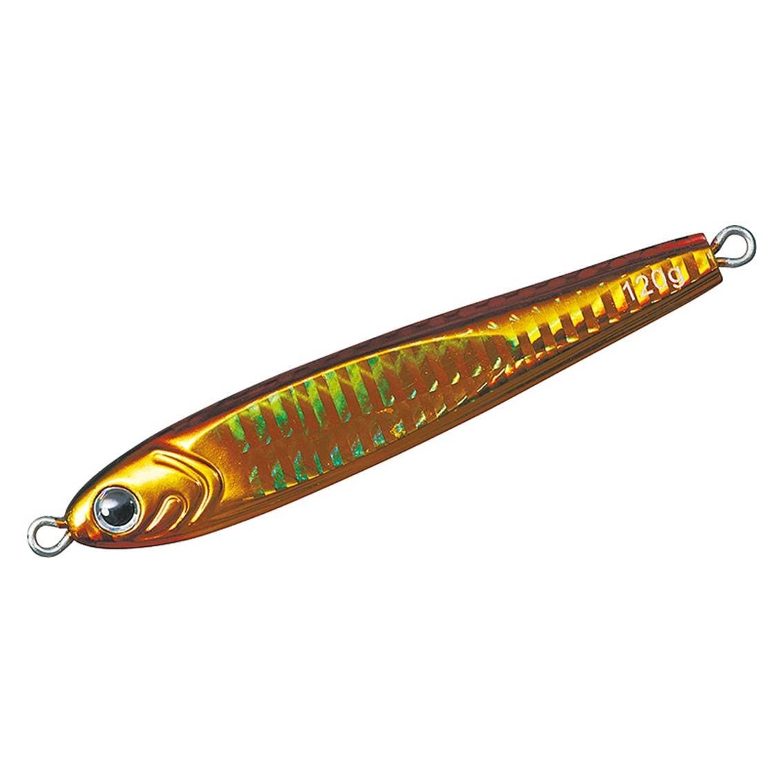 Daiwa Saltiga TG Bait 3.5oz PH Red Gold lure ready for deep-water jigging.