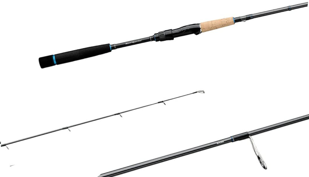 Daiwa Saltist light action surf rod ready for inshore fishing with braided line.