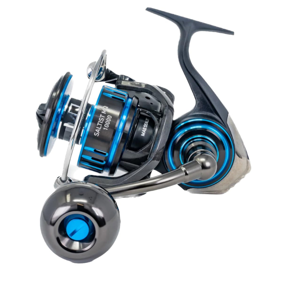 Daiwa SALTIST MQ Spinning Series mounted on display stand