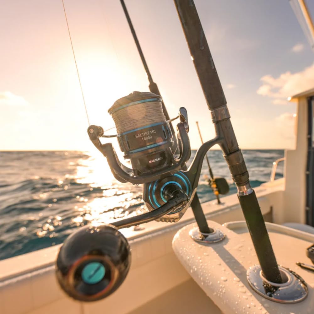 Daiwa Saltist MQ6000D-H drag system with steady stopping power.