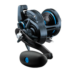 Daiwa Saltist Star Drag reel close-up highlights durability and smooth drag for saltwater fishing.