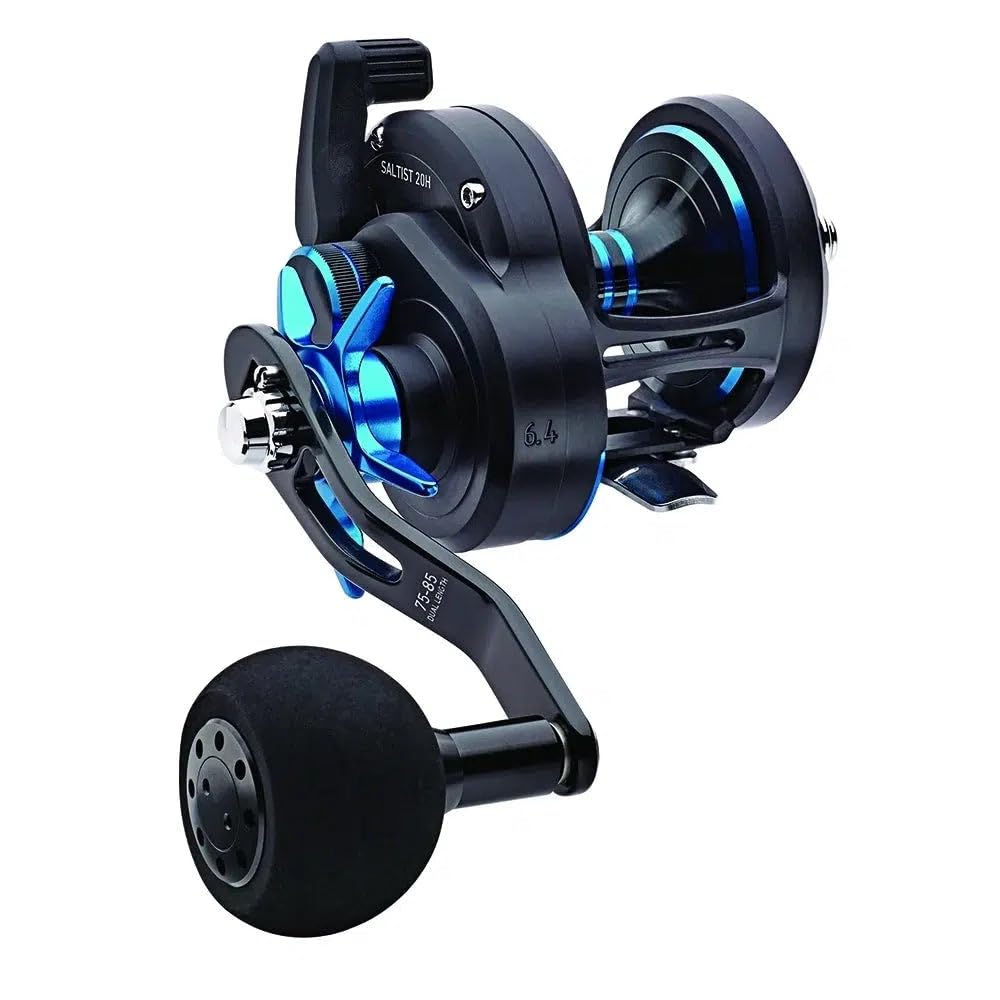 Daiwa Saltist35H drag system close-up demonstrates strong star-drag capability.