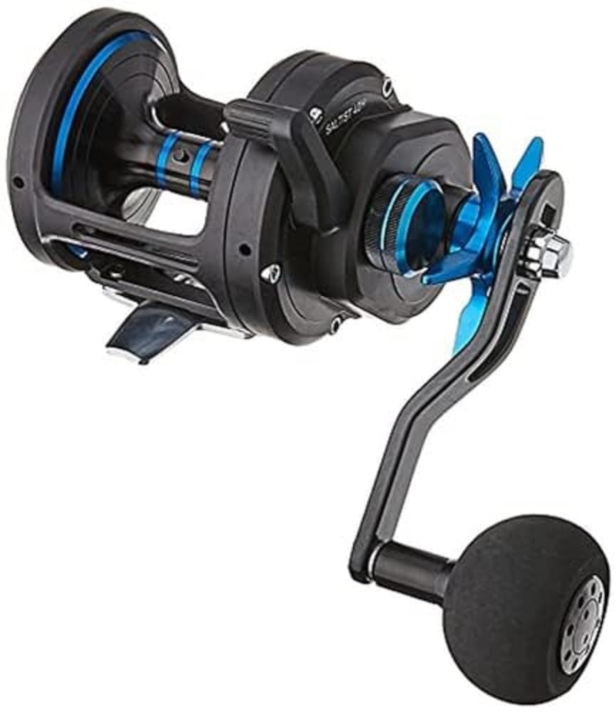 Daiwa Saltist 40H reel side view shows corrosion-resistant aluminum construction.