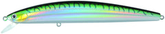 Daiwa Salt Pro Minnow DSPM17F25 in Green Mackerel, top-water lure for surface strikes.