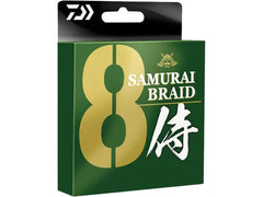 Daiwa Samurai X8 braided line in dark green ready for long casts and sensitive feel