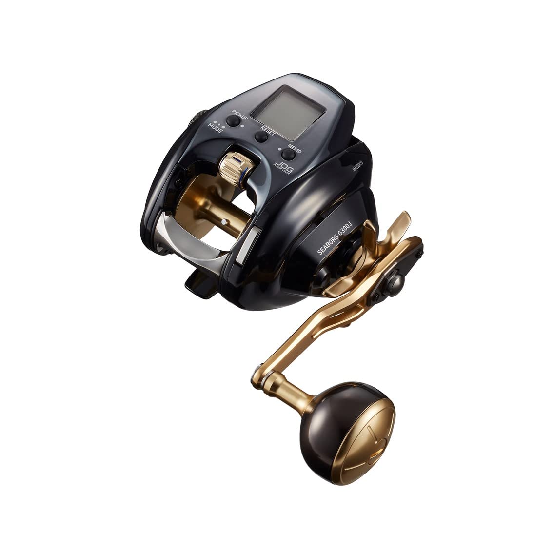 Daiwa Seaborg G300J reel body closeup highlights rugged saltwater build