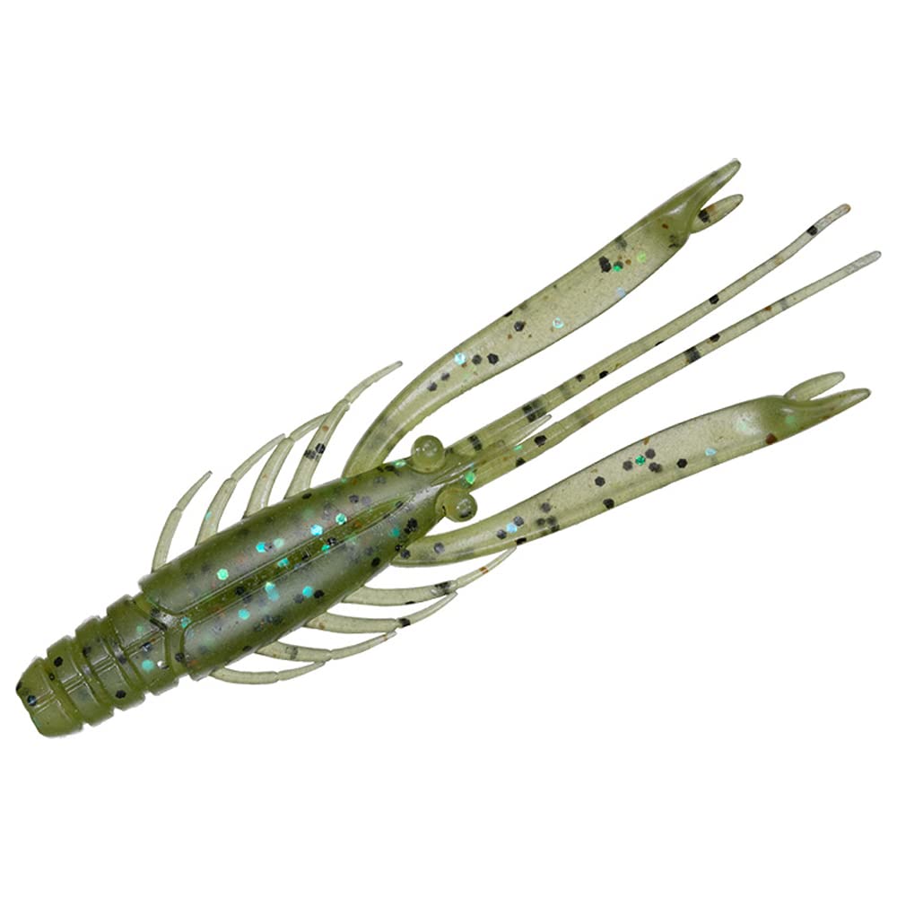 Daiwa Silver Wolf Urban Shrimp 2.8 Watermelon Pepper close-up for flexible rigging on shore and river fishing.