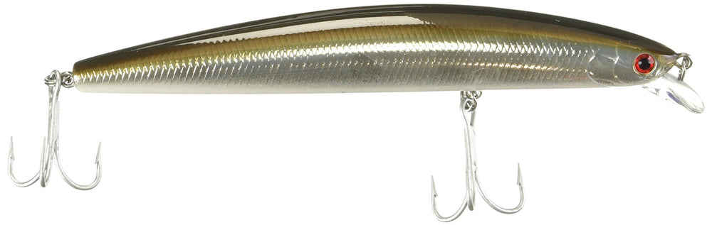 Daiwa SP Salt Pro Minnow Sandeel profile view with realistic pattern and 3-D eyes.
