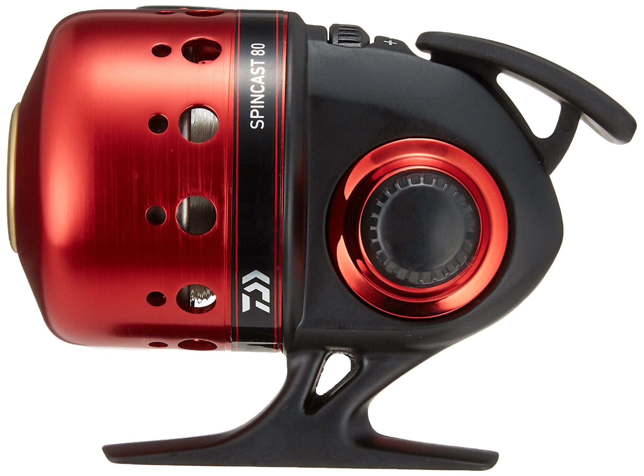 Daiwa Spincast 80 side view, compact grip for comfortable all-day fishing.