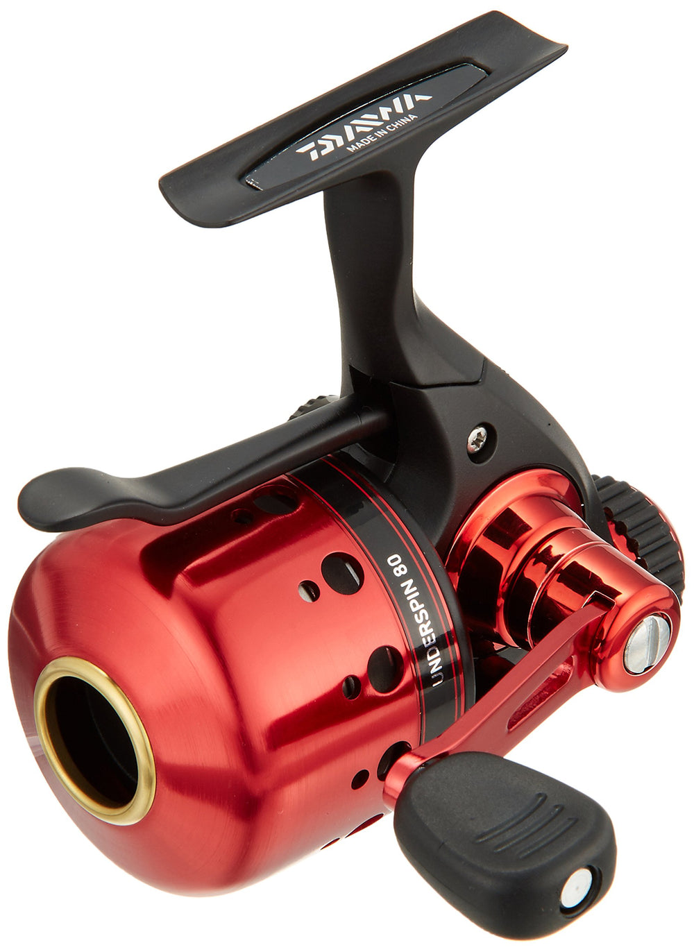Daiwa Spinning Reel 14 Underspin 80 side view showing beginner-friendly closed-face design