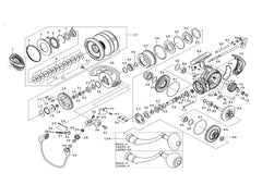 Daiwa spool assembly diagram shows 128E33 compatibility