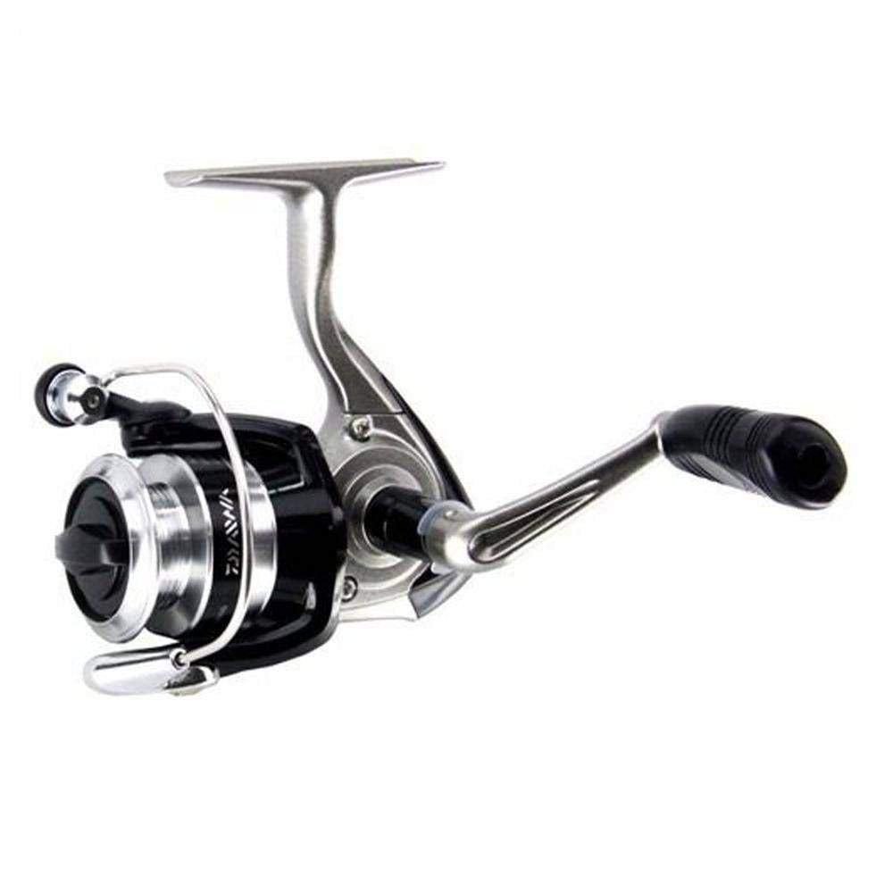 Full view of Daiwa SF2500-B Strikeforce Medium-Light Spinning Reel in silver