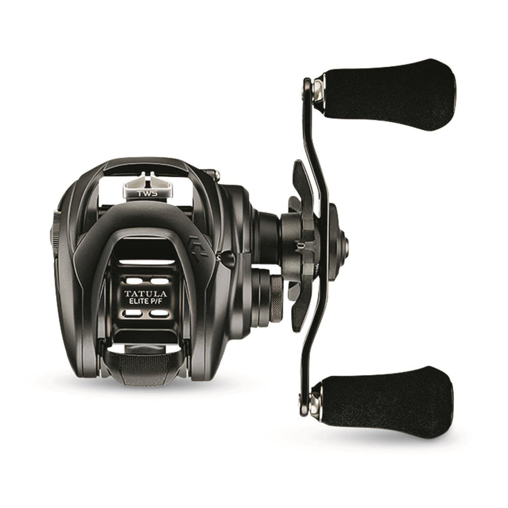 Daiwa Tatula Elite baitcasting reel in action showing smooth line release.