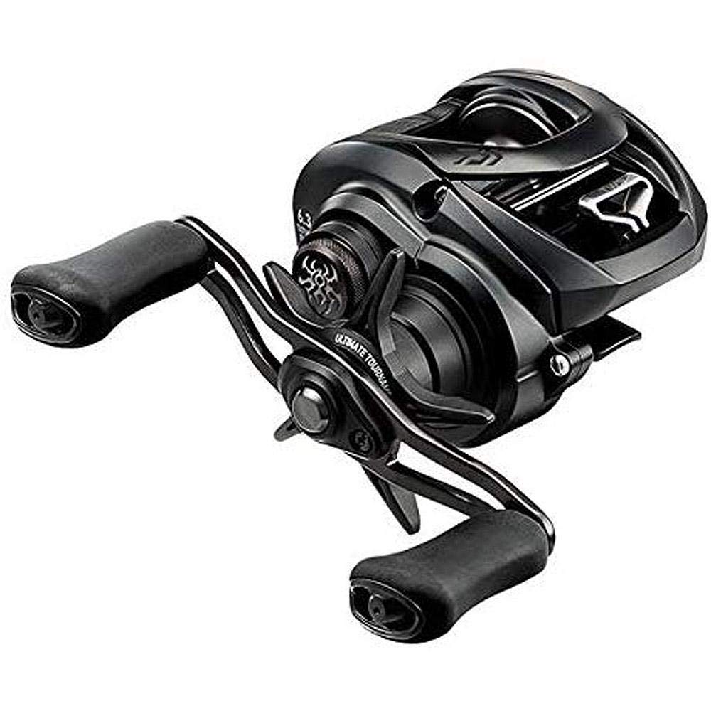 Daiwa Tatula Elite left-hand baitcasting reel in black enhances precision casting for freshwater fishing.