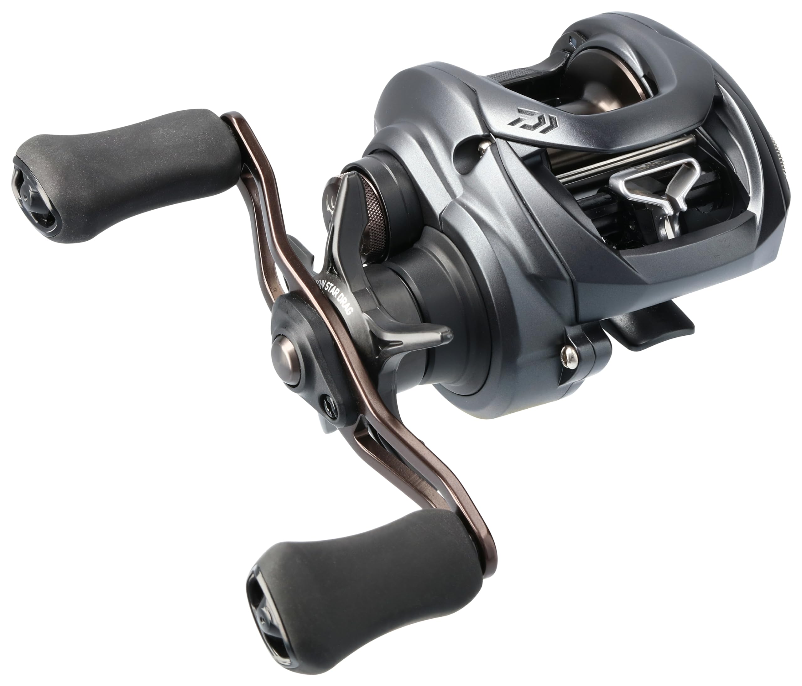 Daiwa Tatula Elite black baitcasting reel with Xtra Hyper Speed for precision casting.