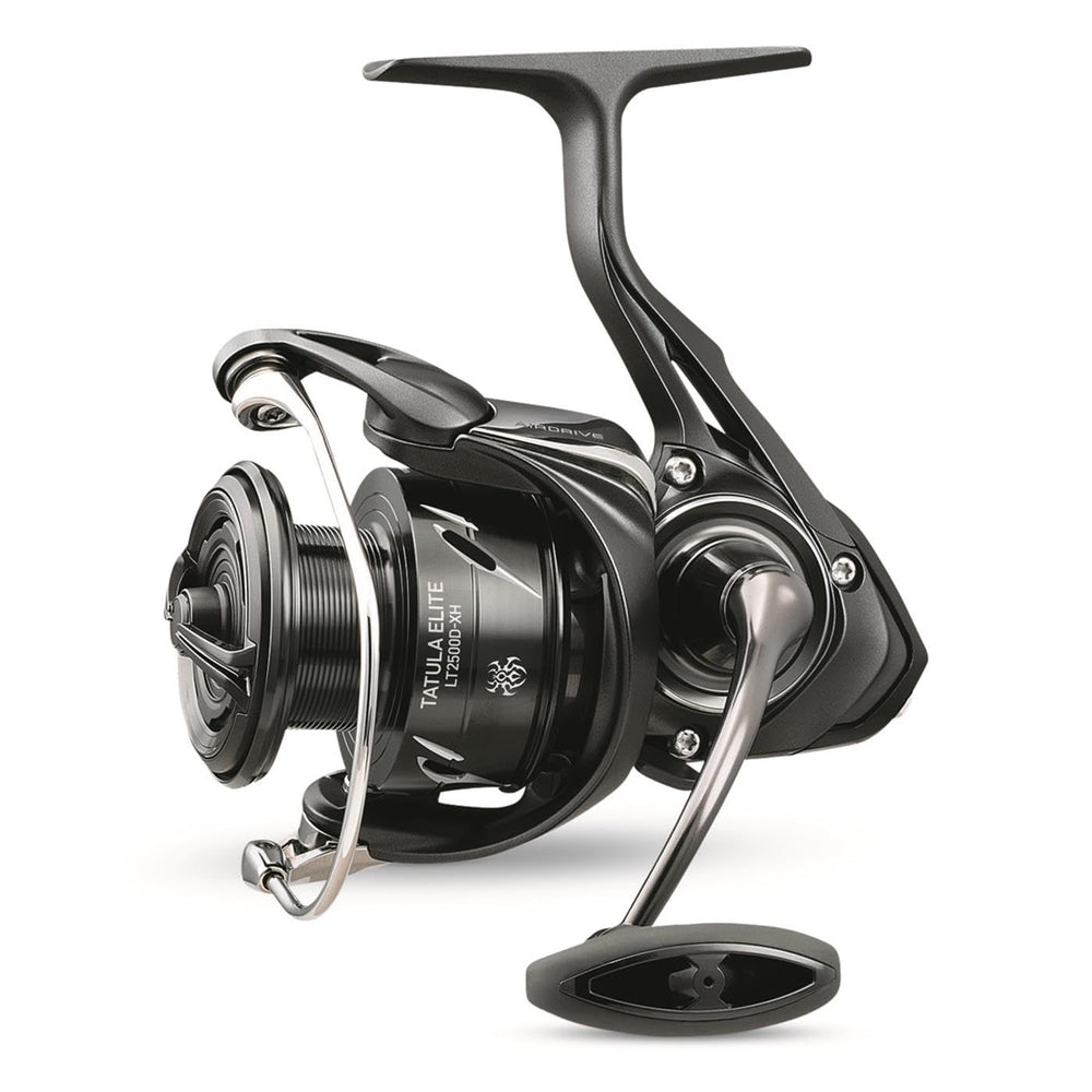 Daiwa Tatula Elite spinning reel with silky drag for precise line control.