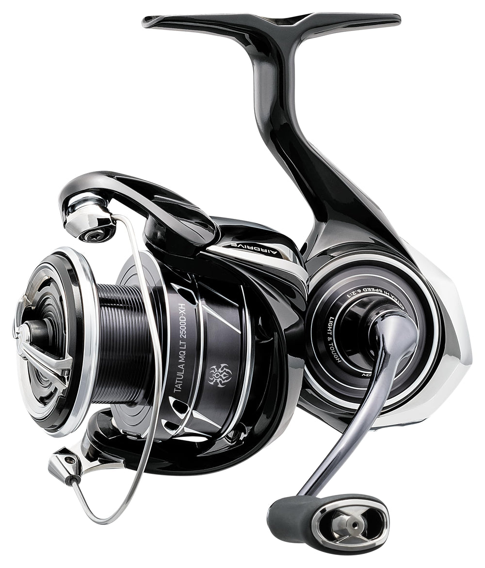 Daiwa Tatula MQ spin reel, angled view, smooth casting and reliable performance for anglers.