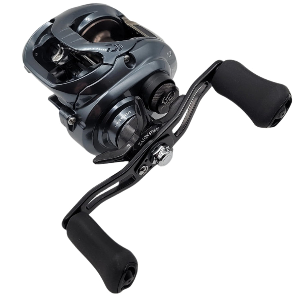 Daiwa Tatula TW150 drag system close-up showcasing adjustable stopping power.