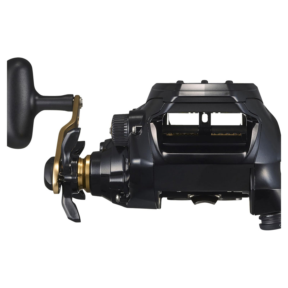 Daiwa TCS500J Tanacom reel dial closeup, precise retrieval control