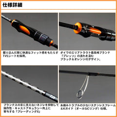 Daiwa torautoroddo ipurimi 56xxul tip and guides with SiC for smooth line flow.