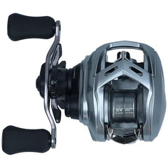 Daiwa TW800S-XHL ALPHAS SV bath bait reel in action, showing smooth winding.