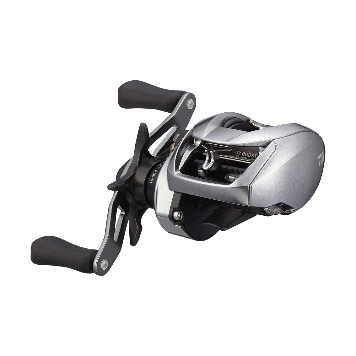 Daiwa Zillion SV TW 1000 right-hand reel view highlights ergonomic grip for all-day fishing.