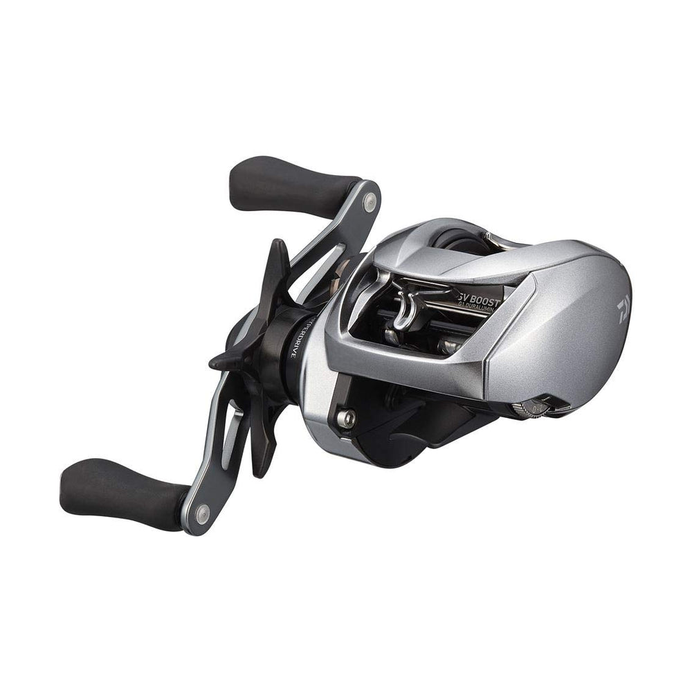 Daiwa Zillion SV TW 1000 right-hand reel view highlights ergonomic grip for all-day fishing.