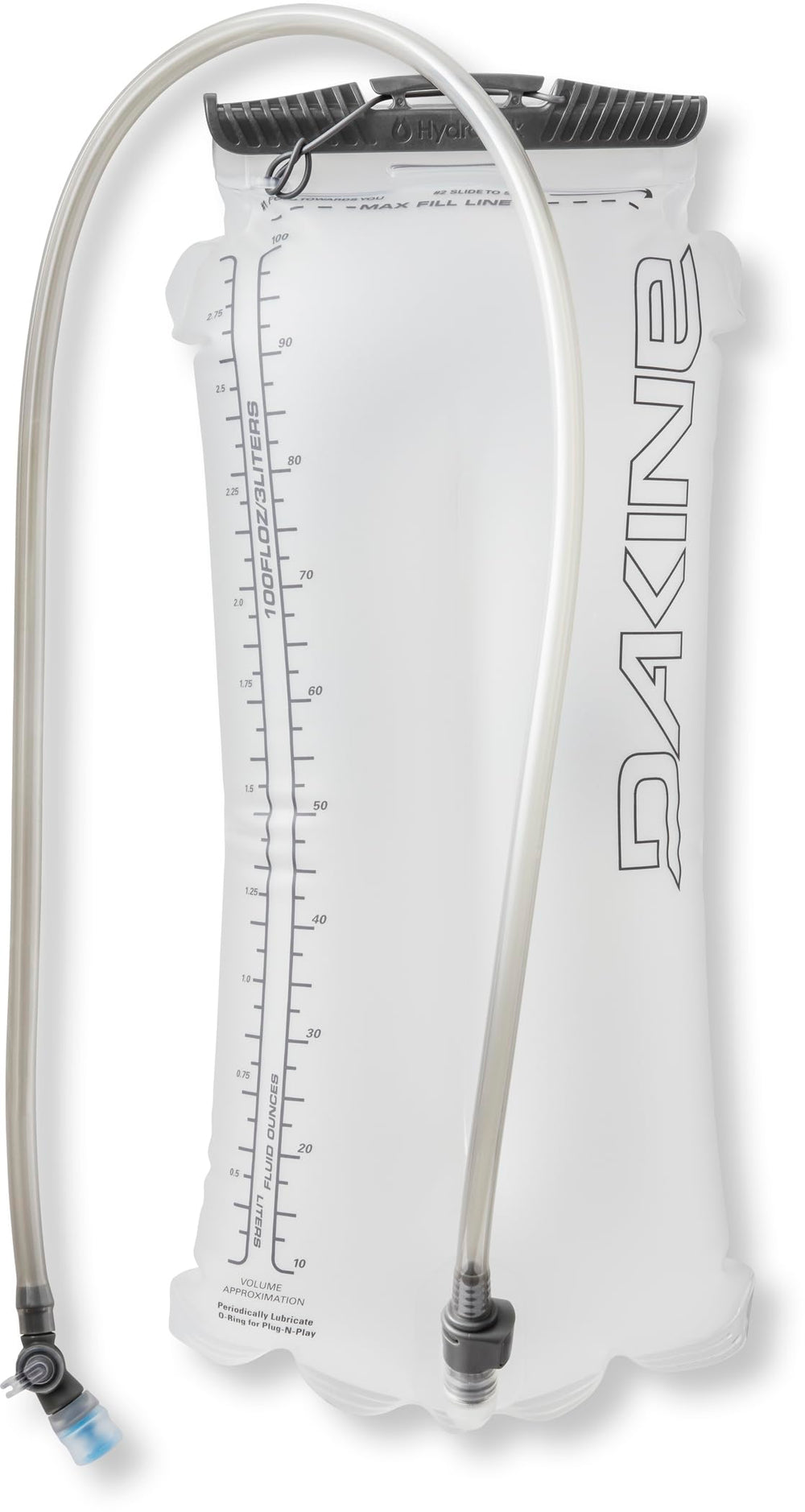 Dakine 3L Vertical Reservoir 2.0 with wide fill opening enables quick hydration on rides.