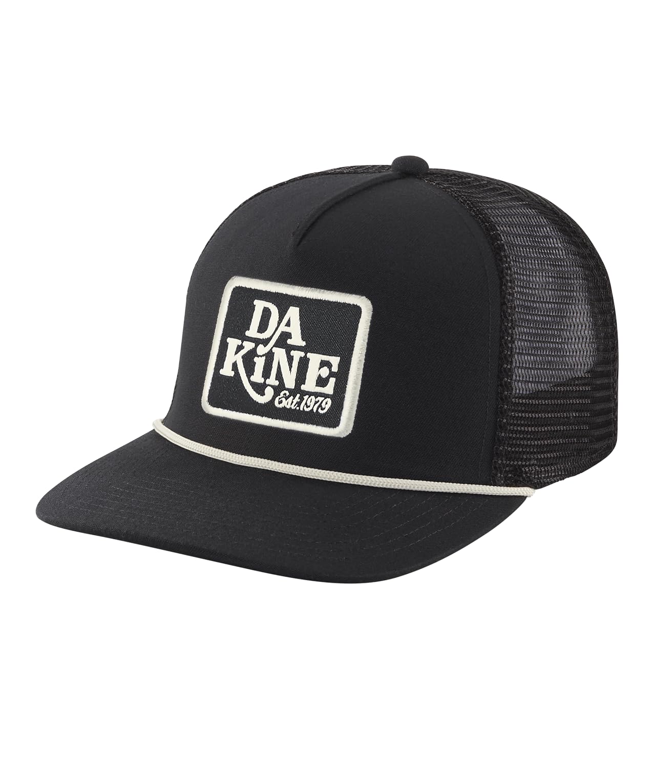 Dakine All Sports Trucker Black front view showing breathable mesh and curved brim.