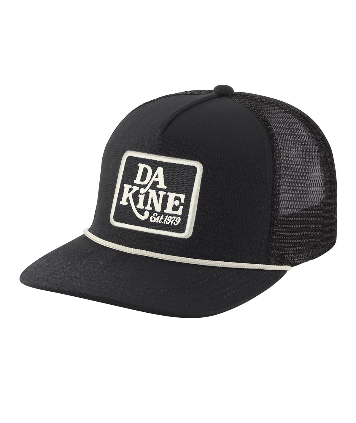 Dakine All Sports Trucker Black front view showing breathable mesh and curved brim.
