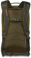 Dakine Mission Pro 18L, side view, vertical snowboard carry and hydration compatibility.