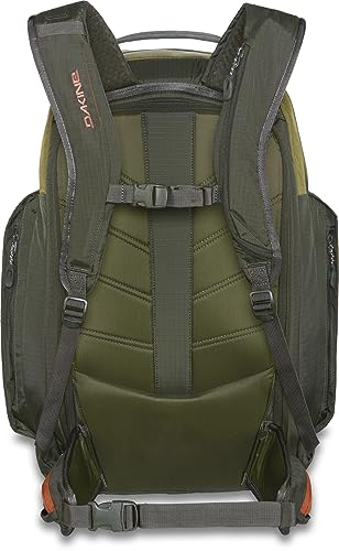 Dakine Mission Pro 32L fleece-lined goggle pocket protects eyewear during transport.