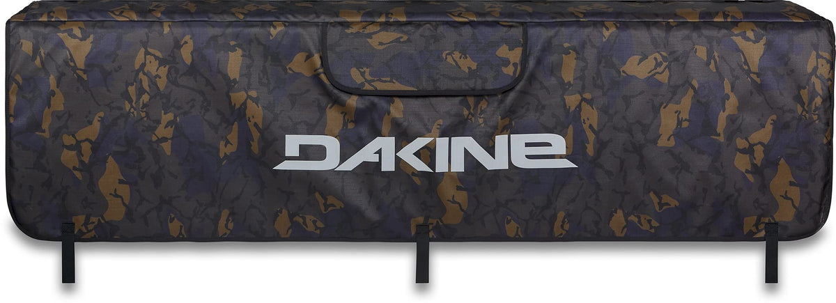 Dakine Pickup Pad Cascade Camo Small installed on a midsize truck for secure bike transport.