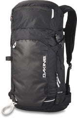 Dakine Poacher 40L backpack, front view, ready for backcountry skin tracks and quick gear access.