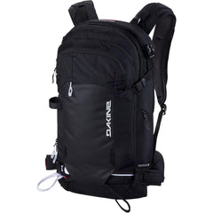 Dakine Poacher R.A.S. 26L backpack, black exterior, molded back for a snug, comfortable fit on snow.