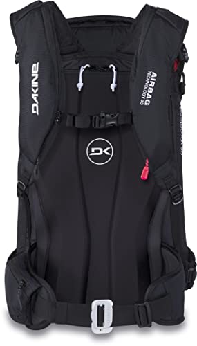 Dakine Poacher RAS 36L demonstrates vertical snowboard carry option.