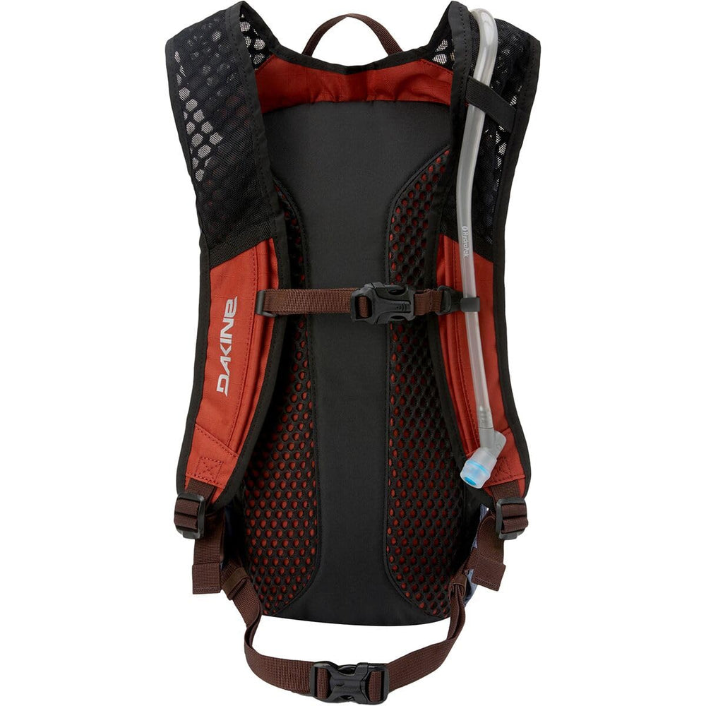 Dakine Shuttle 6L Red Tide side view with breathable back panel for comfortable rides.
