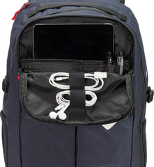 Dakine Split Adventure 38L bottom shoe pocket keeps footwear separate during travel.
