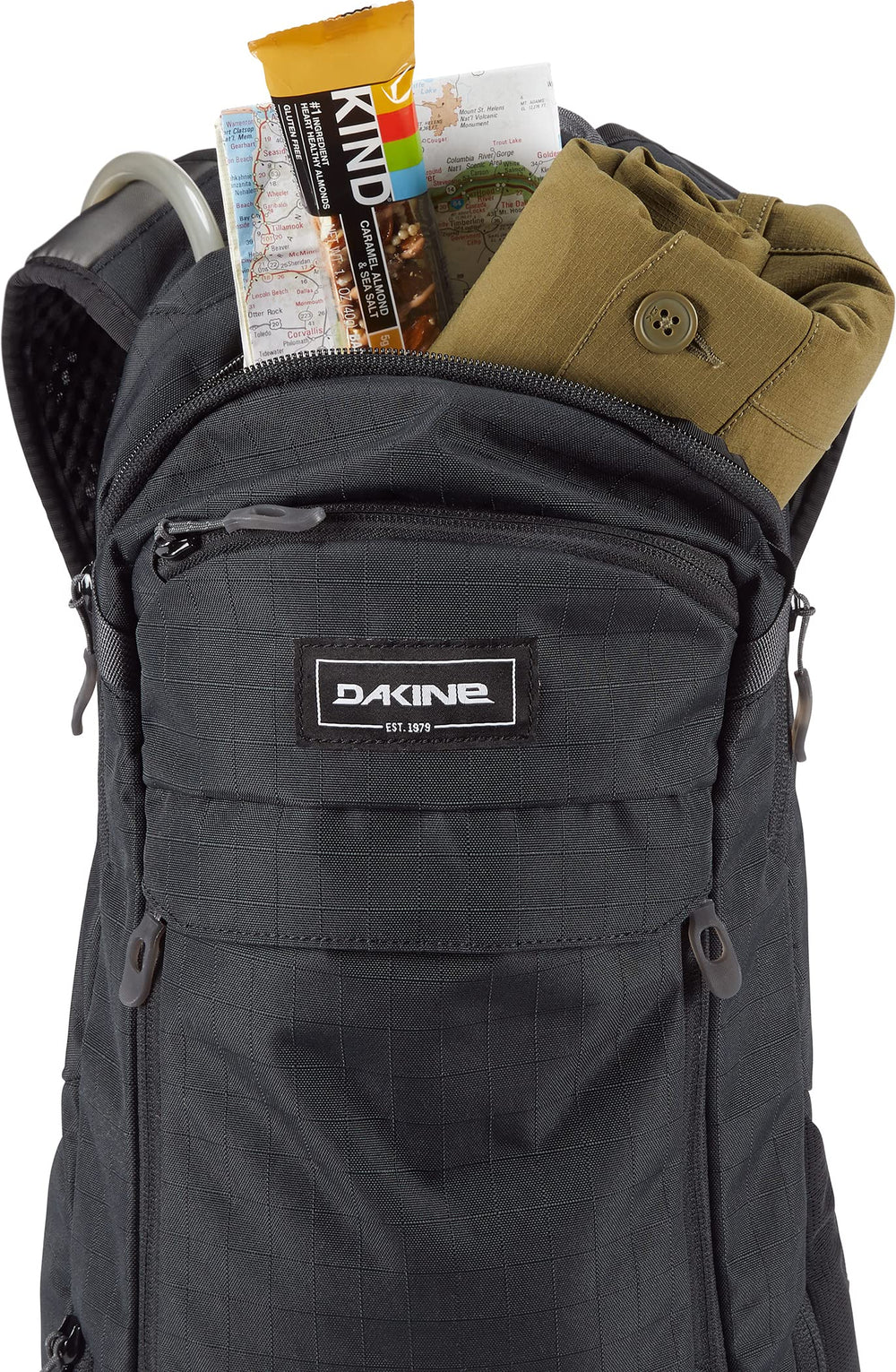 Dakine Syncline 12L shoulder straps deliver breathable comfort on trails.