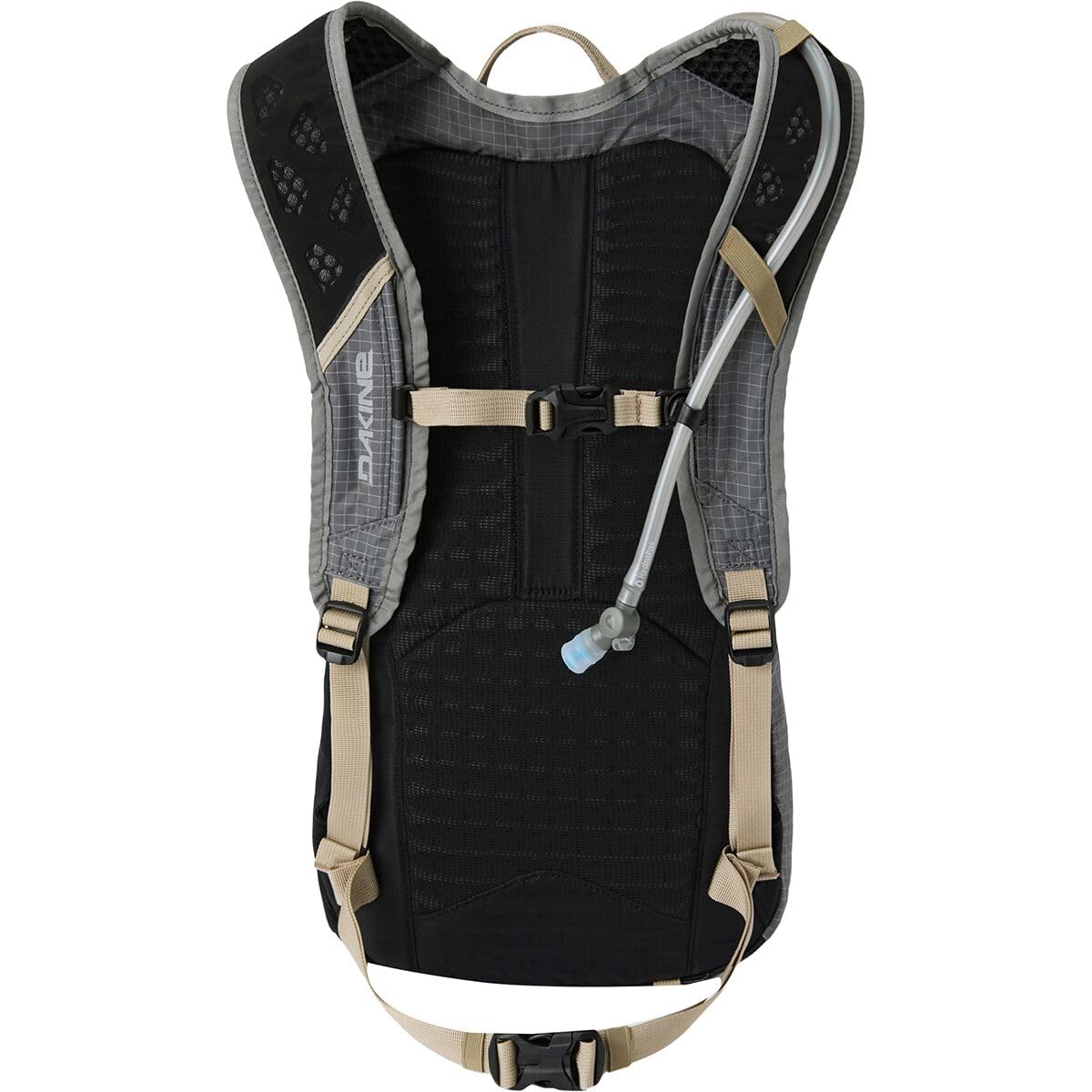 Dakine Syncline 12L back view highlighting breathable back panel comfort.